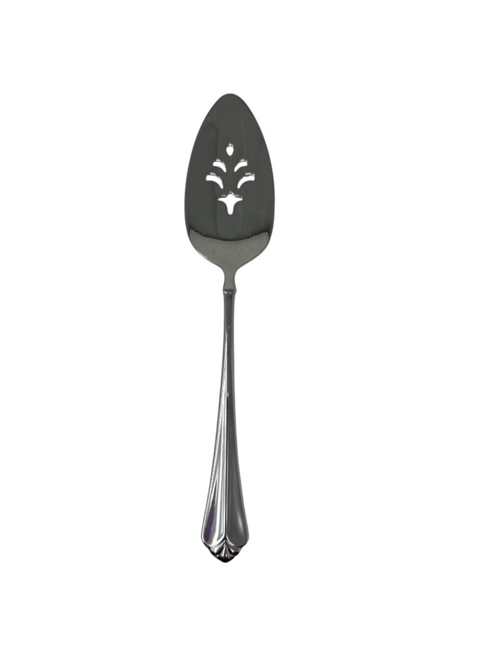 Oneida Heirloom 18/10 Stainless Steel Slotted Dessert Server With Floral Cutouts